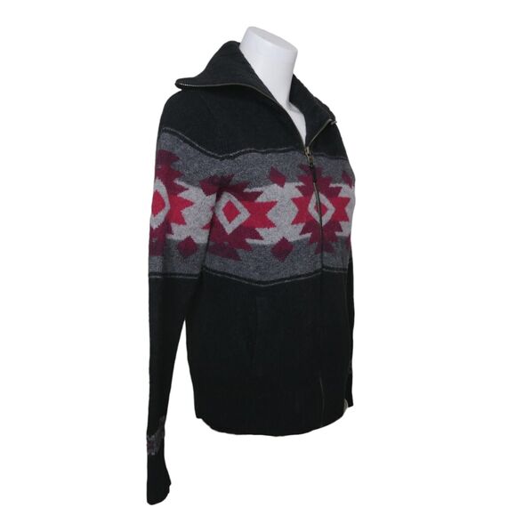 Ralph Lauren LRL Jeans Co Southwestern Sweater 80% Lambswool Zip Shawl Sz M - Picture 2 of 13